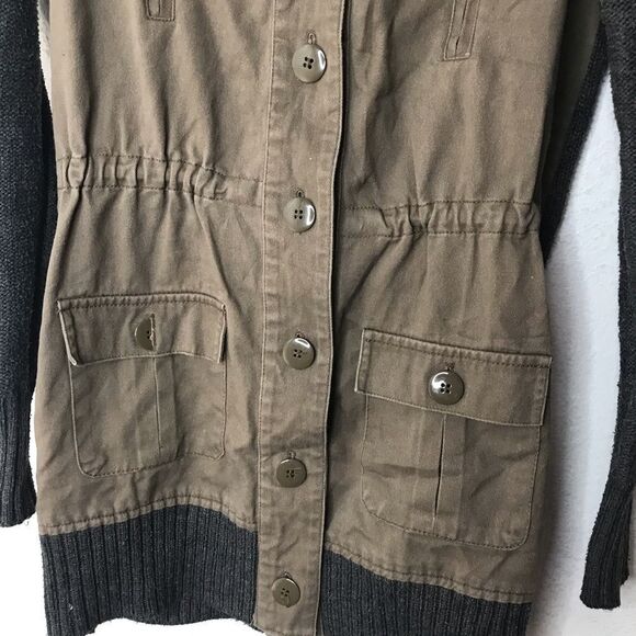 Olive‎ green anorak jacket with sweater back - Picture 3 of 6